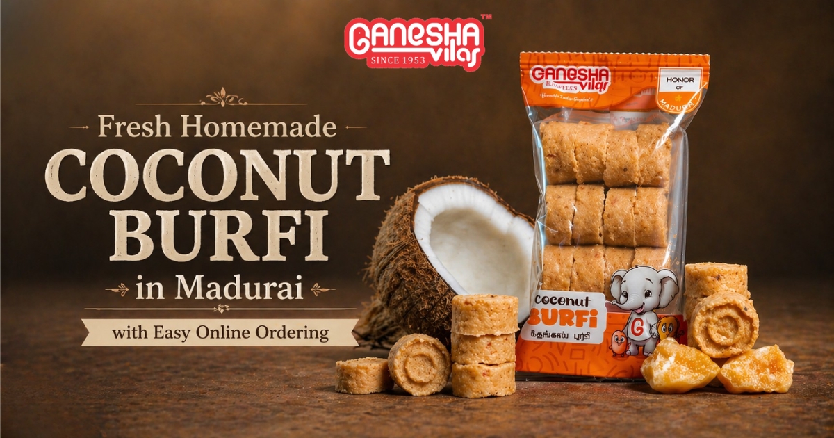 fresh homemade coconut burfi in madurai