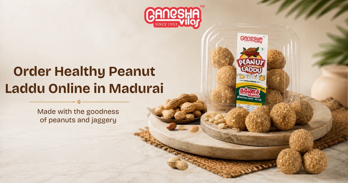 Order healthy Peanut Laddu online in Madurai made with premium groundnuts and traditional ingredients.