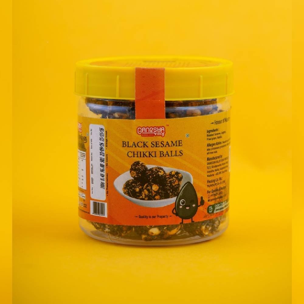 Mini Blacks Sesame Chikki Balls Jar - 200 g 6 Mini Blacks Sesame Chikki Balls Jar - 200 g - Image 6