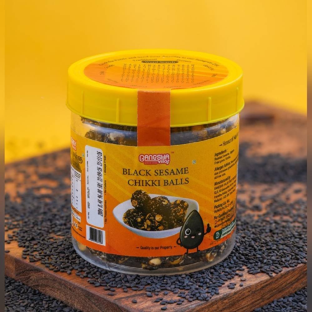 Mini Blacks Sesame Chikki Balls Jar - 200 g 3 Mini Blacks Sesame Chikki Balls Jar - 200 g - Image 3